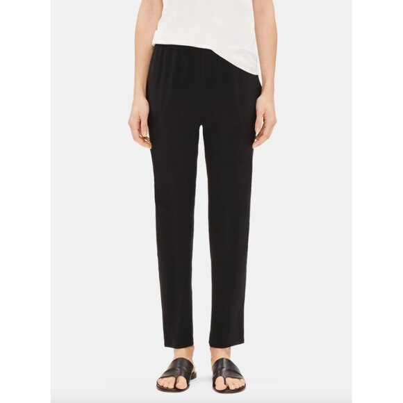 Eileen Fisher Silk Georgette Crepe Slouchy Ankle Pant Size S - Picture 1 of 11